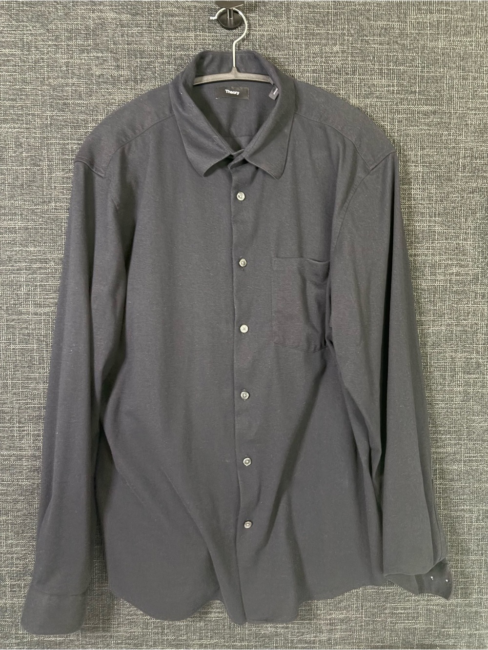 Theory Men's Dark Charcoal Button-Down Shirt